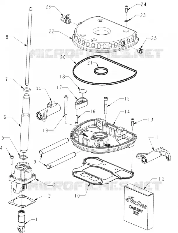 ENGINE, ROCKER ARM ASSEMBLY AND PUSH RODS - N121C/V/D ALL OPTIONS (INDIANROCKERARM12CC)