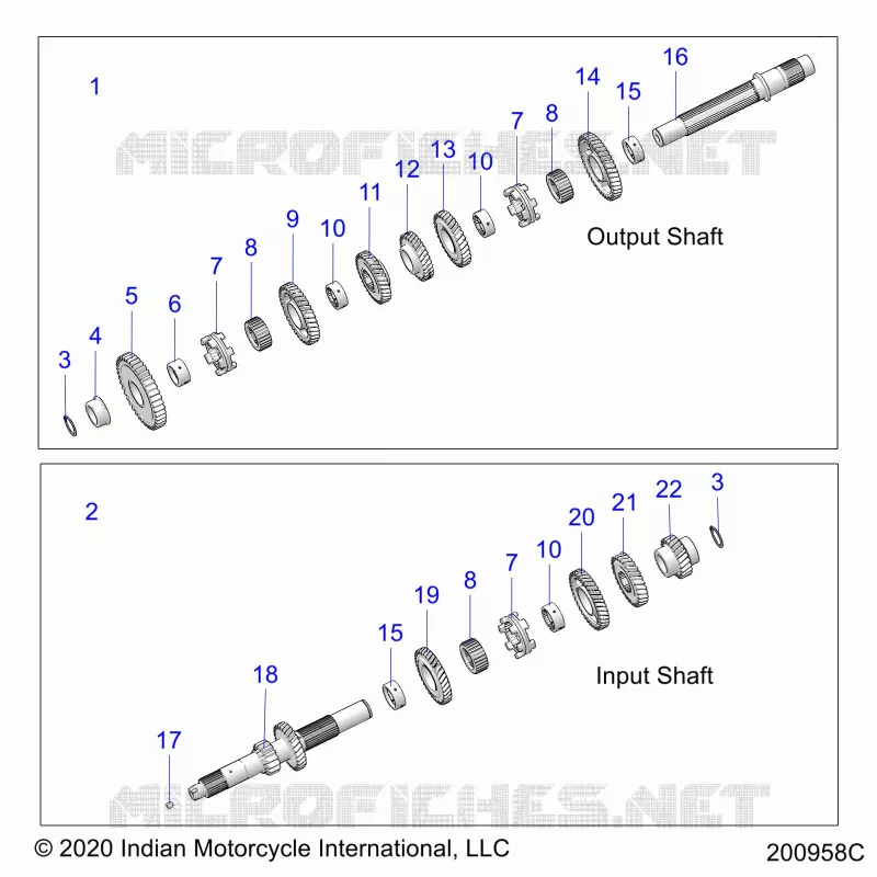 TRASMISSIONE, INPUT/OUTPUT SHAFT ASM.