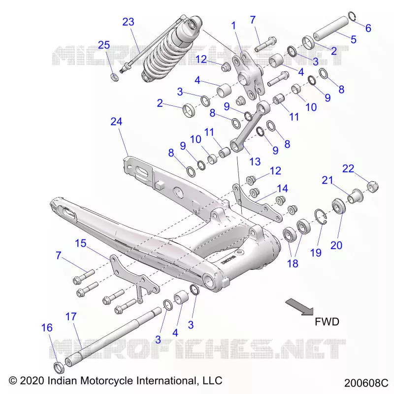SOSPENSIONE POSTERIORE ASM., SWING ARM AND SHOCK