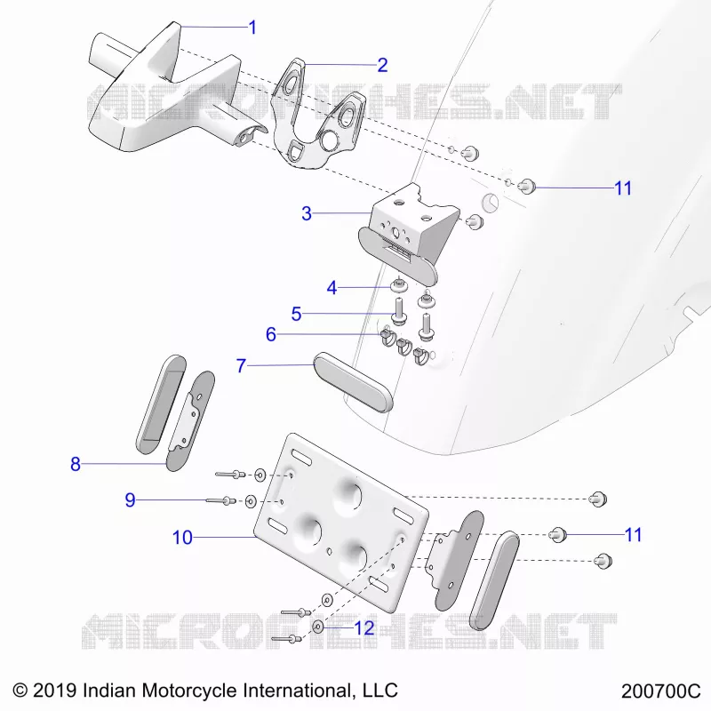 BODY, TAILLIGHT, LICENSE PLATE BRACKET