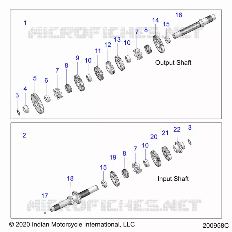 TRASMISSIONE, INPUT/OUTPUT SHAFT ASM.