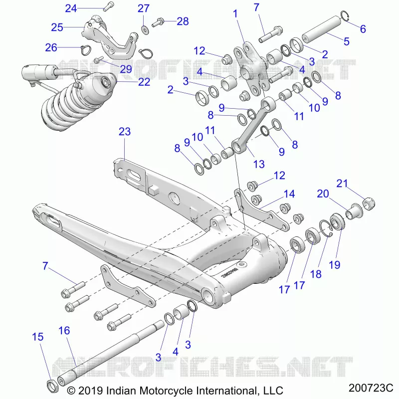 SOSPENSIONE POSTERIORE ASM., SWING ARM AND SHOCK