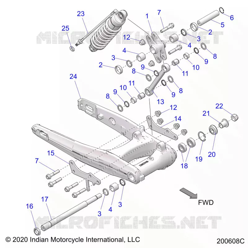 SOSPENSIONE POSTERIORE ASM., SWING ARM AND SHOCK
