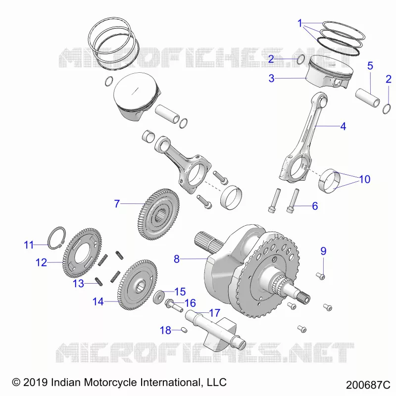 ENGINE, PISTON AND ALBERO MOTORE
