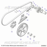 TRASMISSIONE, DRIVE SPROCKET, BELT AND GUARD