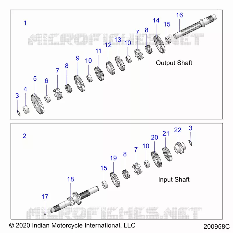 TRASMISSIONE, INPUT/OUTPUT SHAFT ASM.