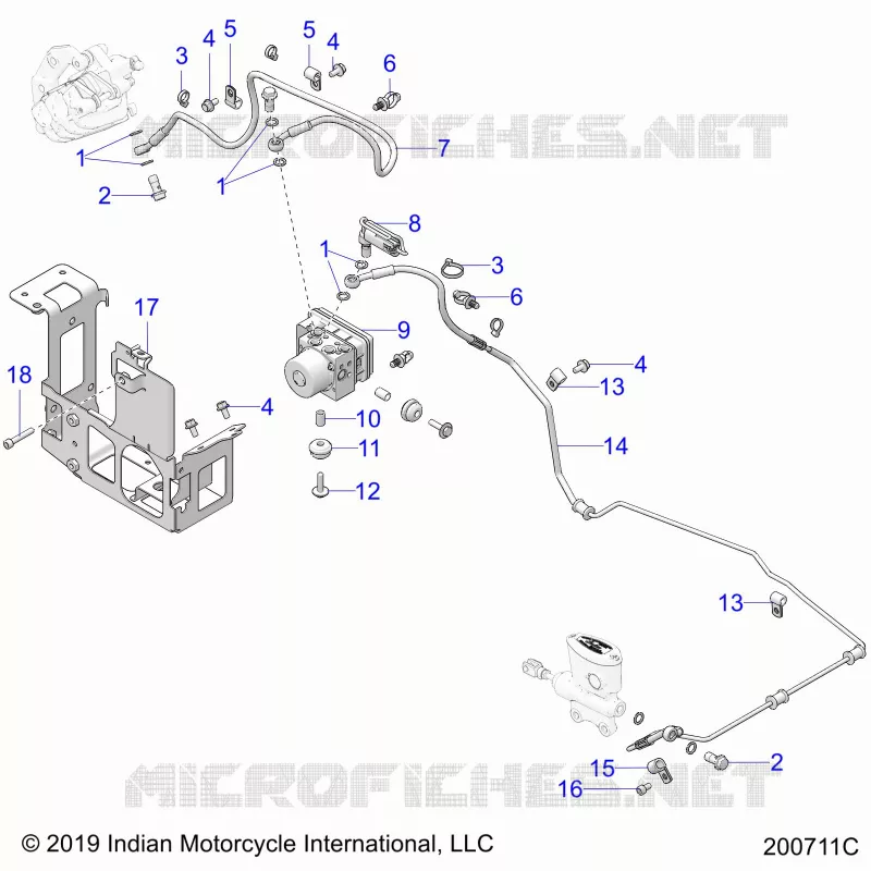 FRENOS, FRENO LINE, REAR, AND ABS MODULE ASM.