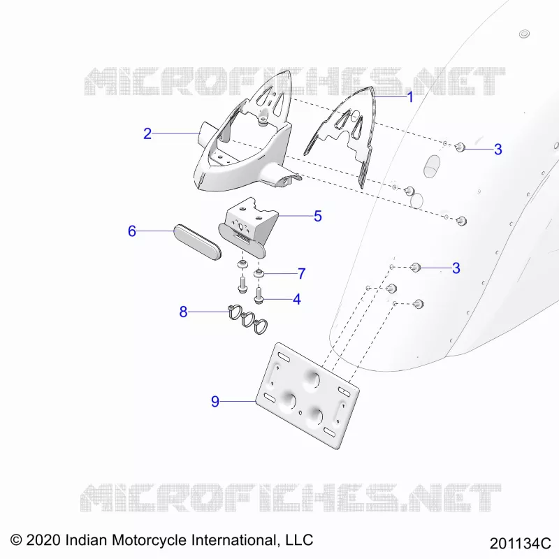 BODY, LICENSE PLATE BRKT/REAR LIGHT HOUSING MOUNT