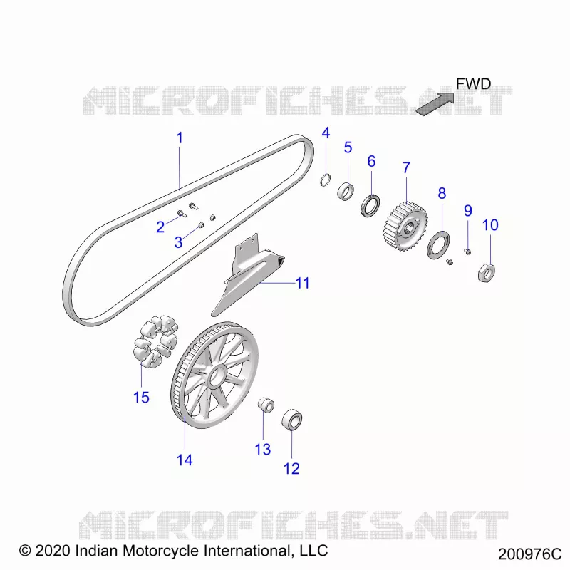 TRASMISSIONE, DRIVE SPROCKET, BELT AND GUARD