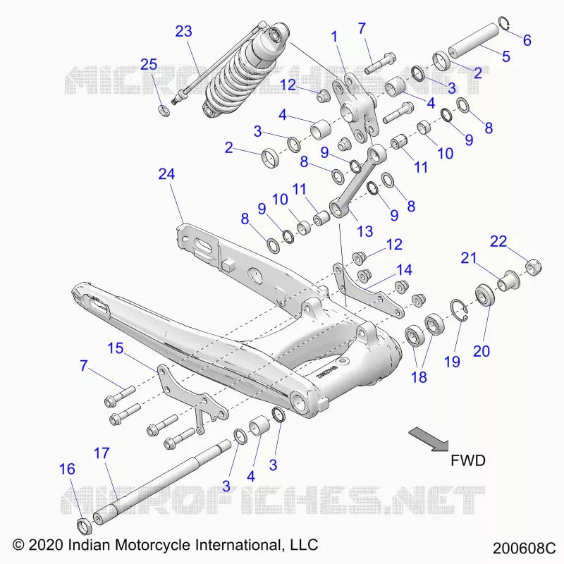 SOSPENSIONE POSTERIORE ASM., SWING ARM AND SHOCK