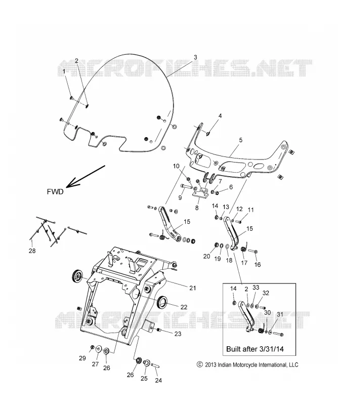 FAIRING ASM, WINDSHIELD MOUNT - N14TCA ALL OPTIONS (49INDIANWINDSHIELD14TOUR)