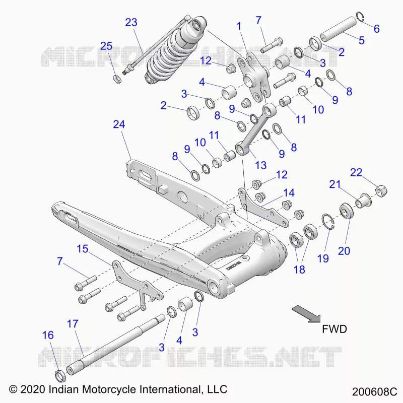 SOSPENSIONE POSTERIORE ASM., SWING ARM AND SHOCK