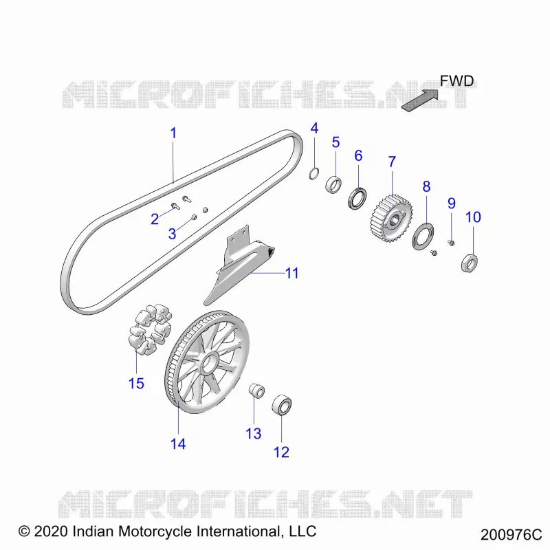 TRASMISSIONE, DRIVE SPROCKET, BELT AND GUARD