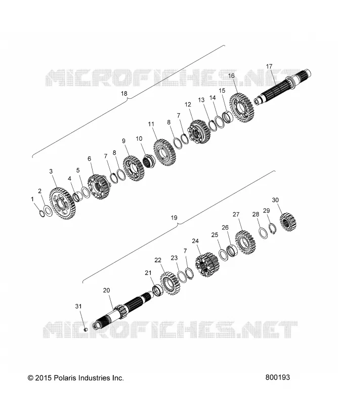 TRASMISSIONE, INPUT/OUTPUT SHAFT ASM.