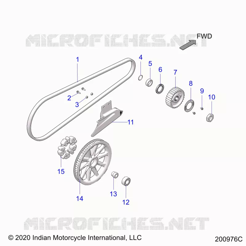 TRASMISSIONE, DRIVE SPROCKET, BELT AND GUARD