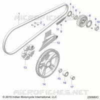 TRASMISSIONE, DRIVE SPROCKET, BELT AND GUARD