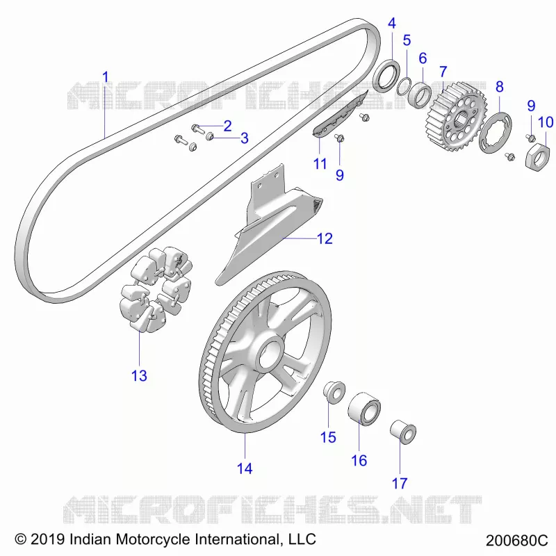 TRASMISSIONE, DRIVE SPROCKET, BELT AND GUARD
