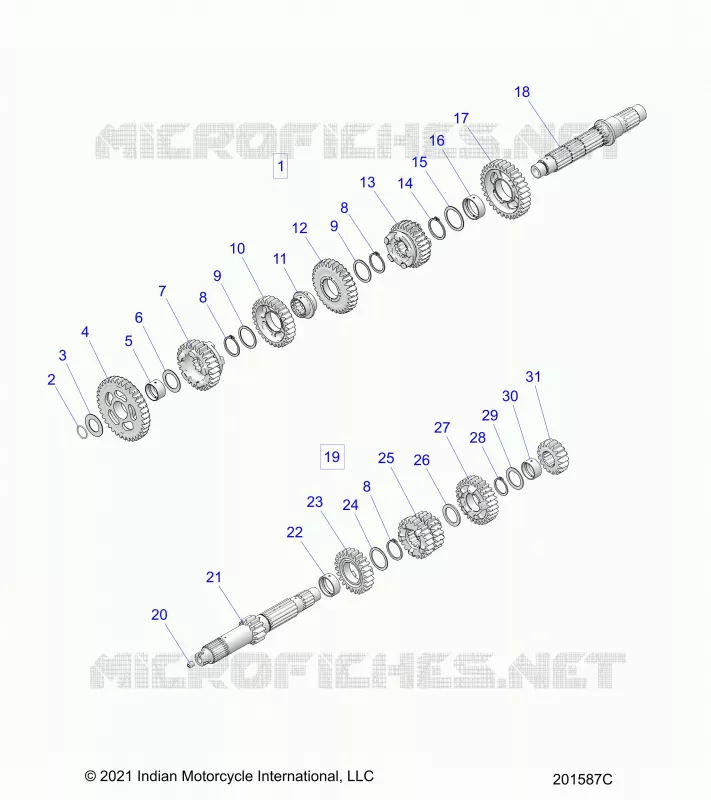 TRASMISSIONE, INPUT/OUTPUT SHAFT ASM.