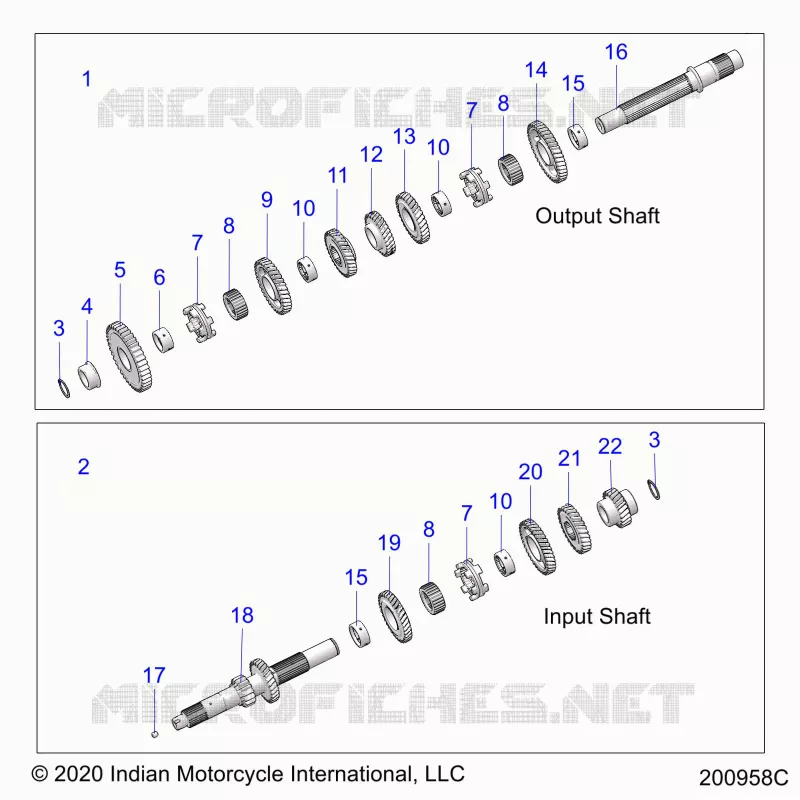 TRASMISSIONE, INPUT/OUTPUT SHAFT ASM.