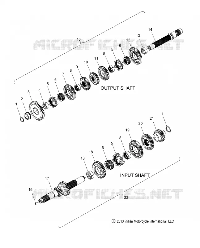 TRASMISSIONE, INPUT/OUTPUT SHAFT ASM.