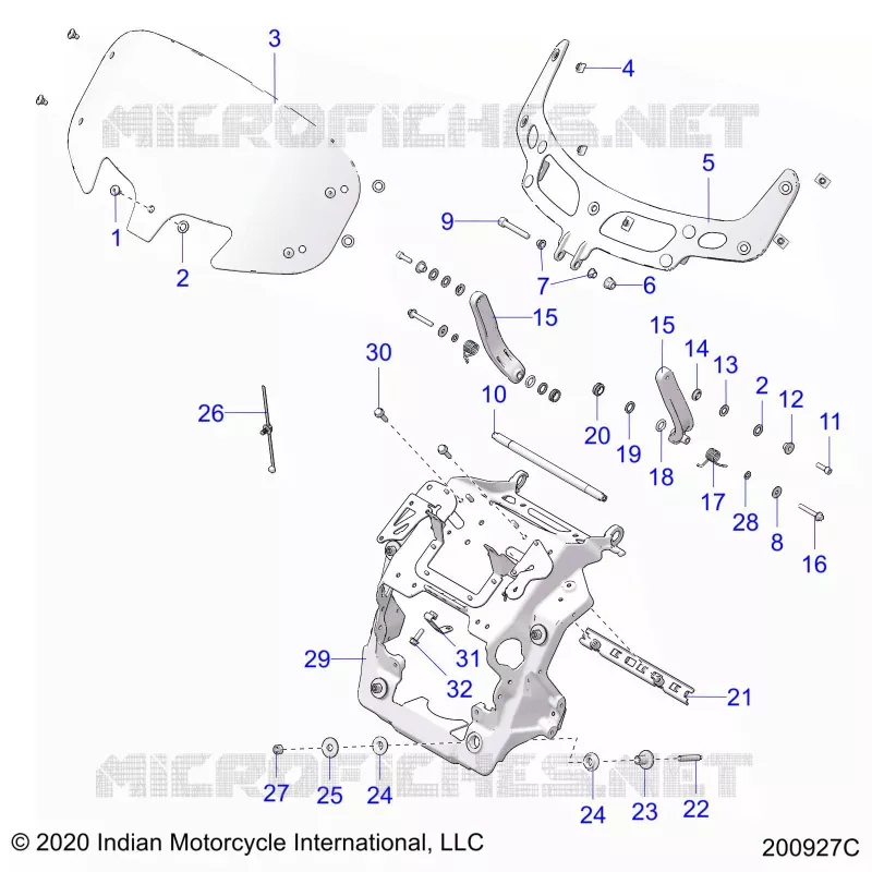 CARENATURA ASM, WINDSHIELD MOUNT
