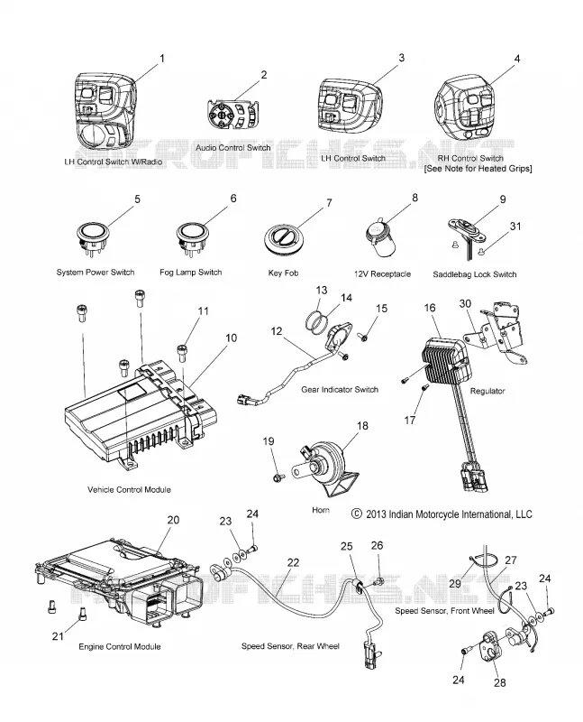 ELECTRICAL COMPONENTS 1 - N14CCC/CCVTCA ALL OPTIONS (49INDIANELECT141)