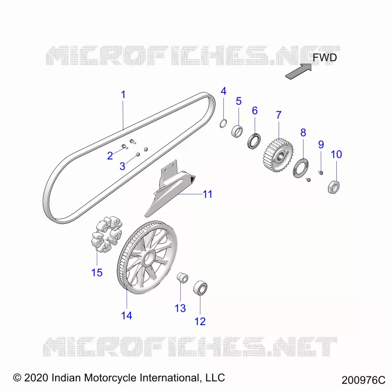 TRASMISSIONE, DRIVE SPROCKET, BELT AND GUARD