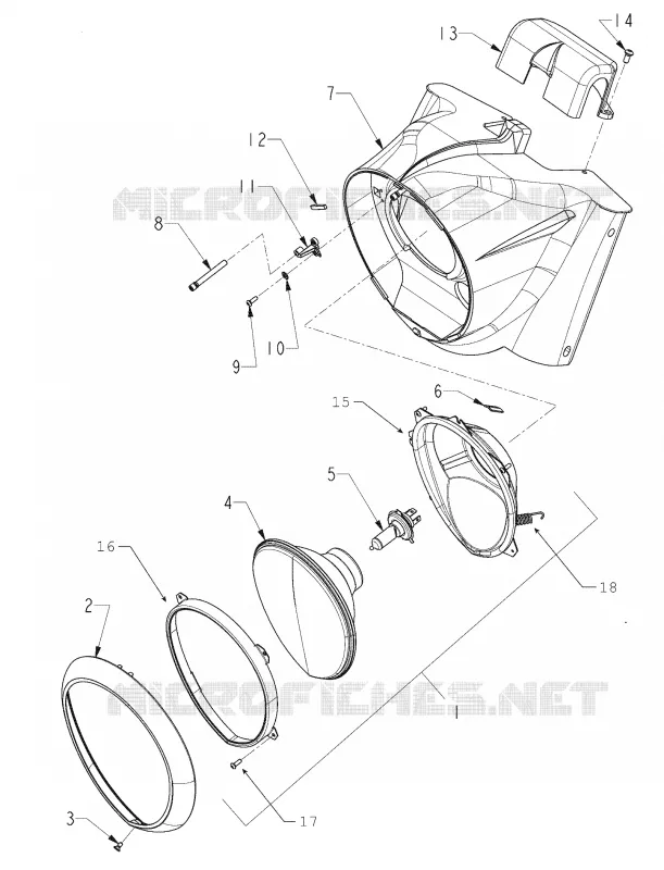 ELETTRICO, HEADLAMP AND HOUSING