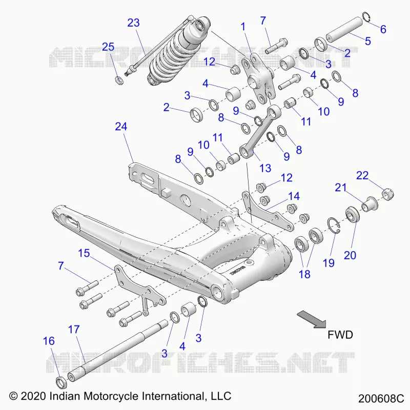 SOSPENSIONE POSTERIORE ASM., SWING ARM AND SHOCK