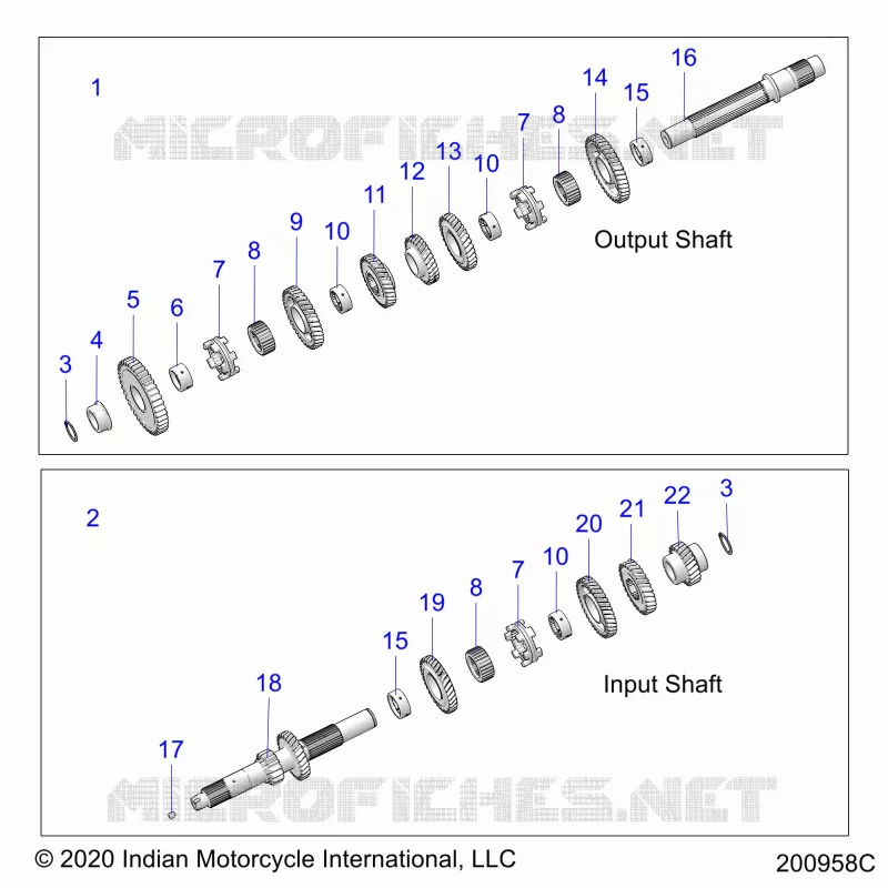 TRASMISSIONE, INPUT/OUTPUT SHAFT ASM.