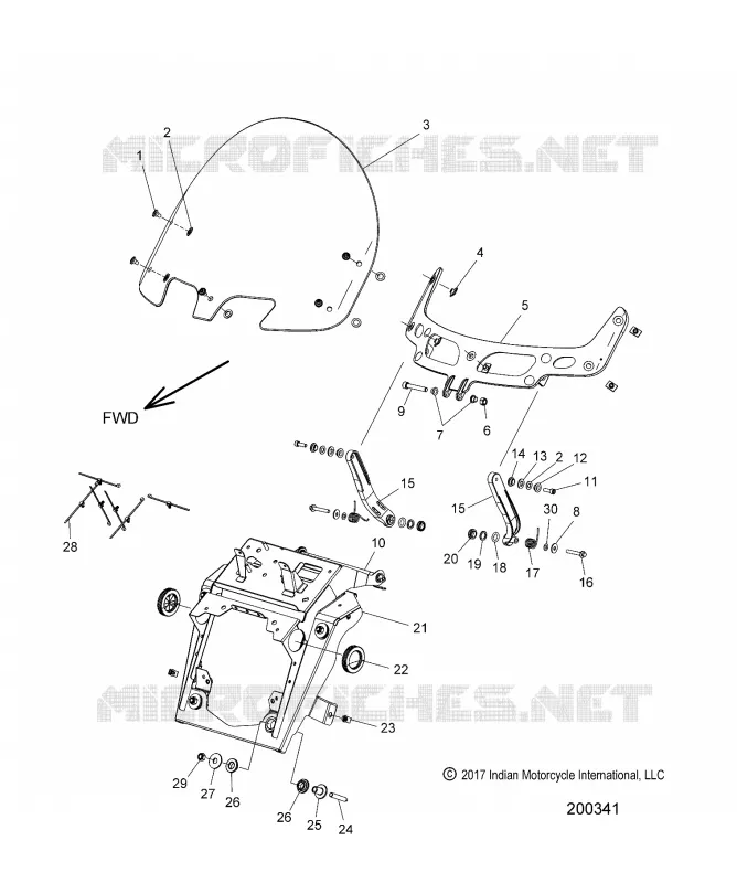 CARENATURA ASM, WINDSHIELD MOUNT