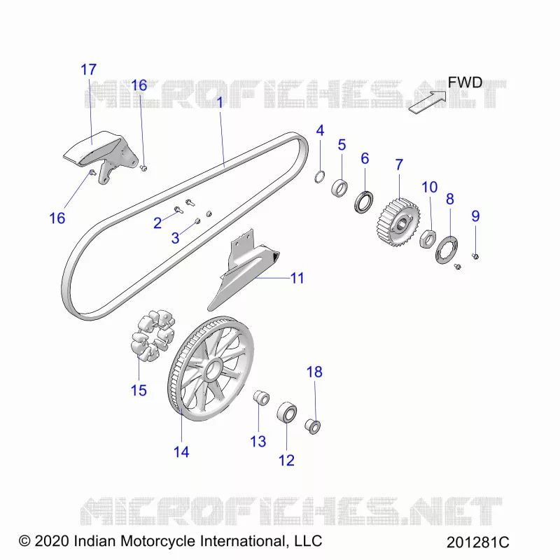 TRASMISSIONE, DRIVE SPROCKET, BELT AND GUARD