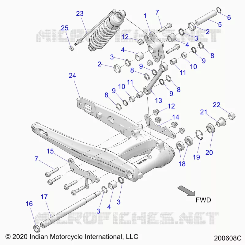 SOSPENSIONE POSTERIORE ASM., SWING ARM AND SHOCK