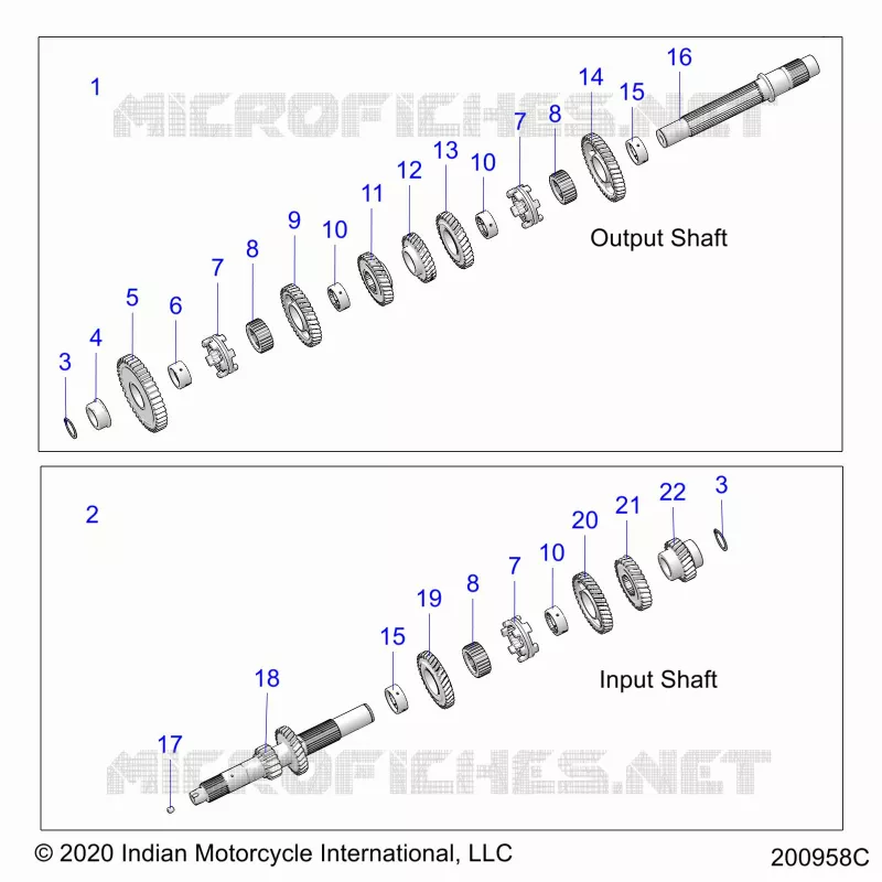 TRASMISSIONE, INPUT/OUTPUT SHAFT ASM.