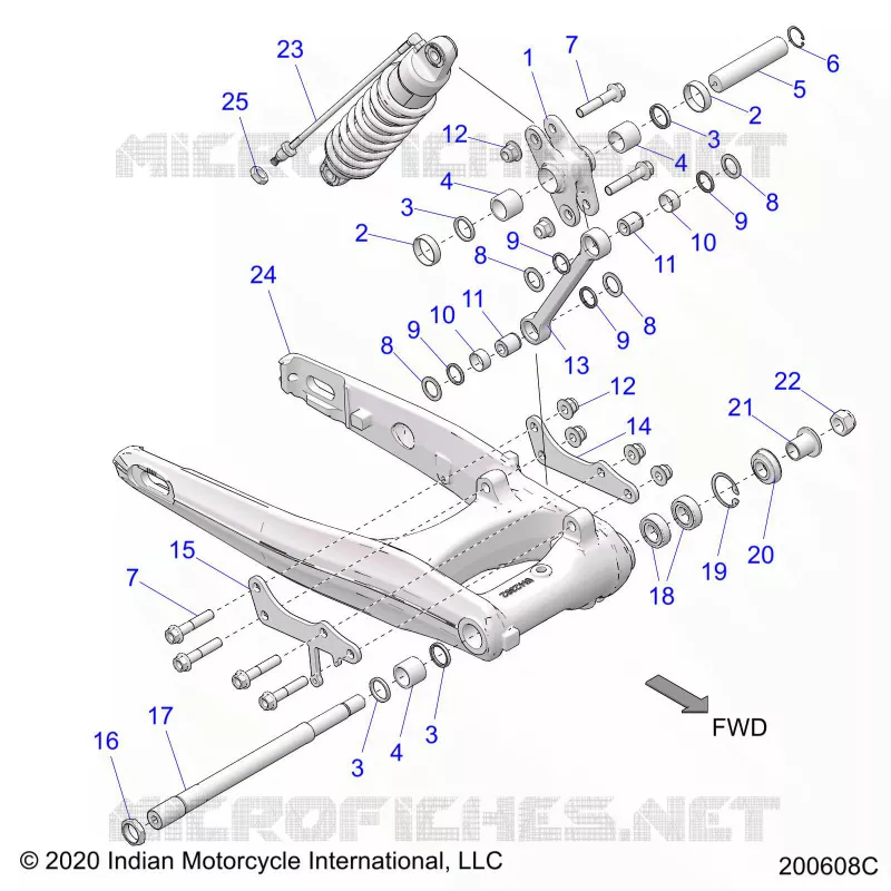 SOSPENSIONE POSTERIORE ASM., SWING ARM AND SHOCK