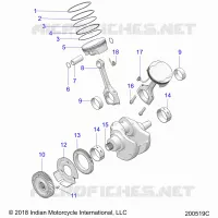 ENGINE, PISTON AND ALBERO MOTORE ASM.