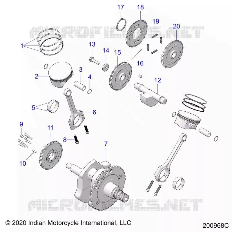 ENGINE, PISTON AND ALBERO MOTORE