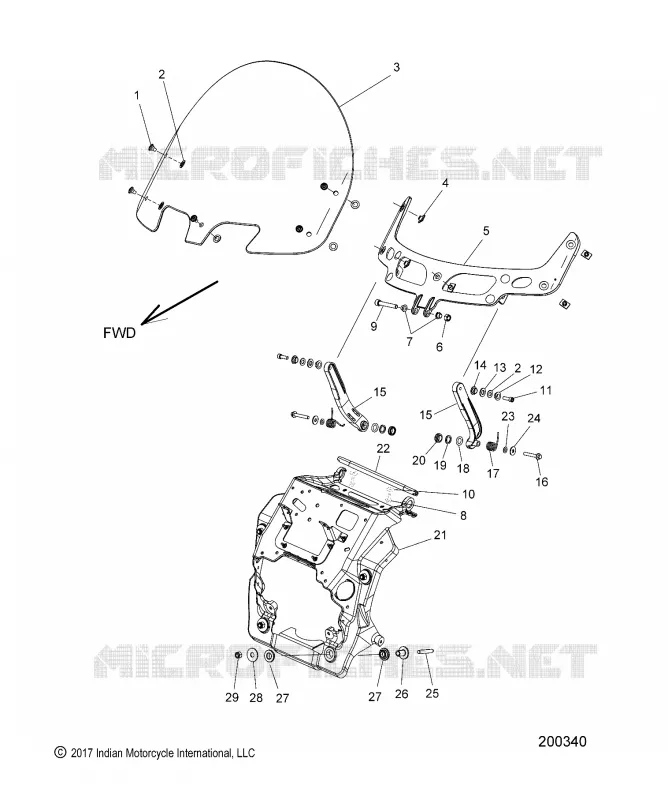 CARENATURA ASM, WINDSHIELD MOUNT