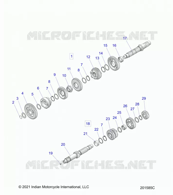 TRASMISSIONE, INPUT/OUTPUT SHAFT ASM.