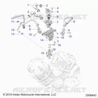 MOTORE, IGNITION, THERMOSTAT HOUSING ASM.