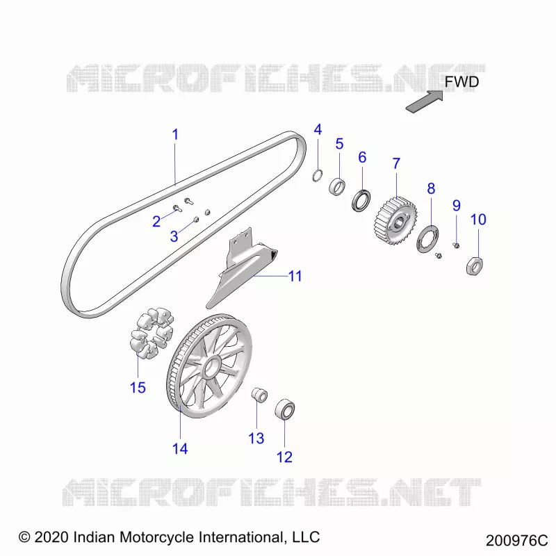 TRASMISSIONE, DRIVE SPROCKET, BELT AND GUARD