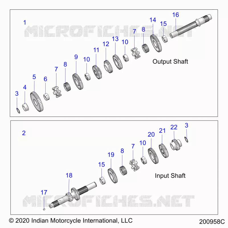 TRASMISSIONE, INPUT/OUTPUT SHAFT ASM.
