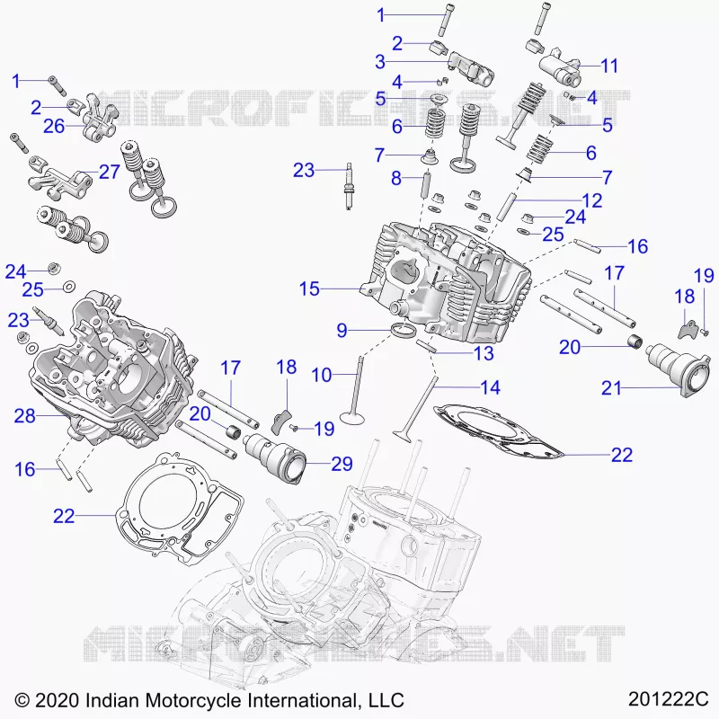 ENGINE, TESTA CILINDRO, CAMSHAFT AND VALVE ASM.