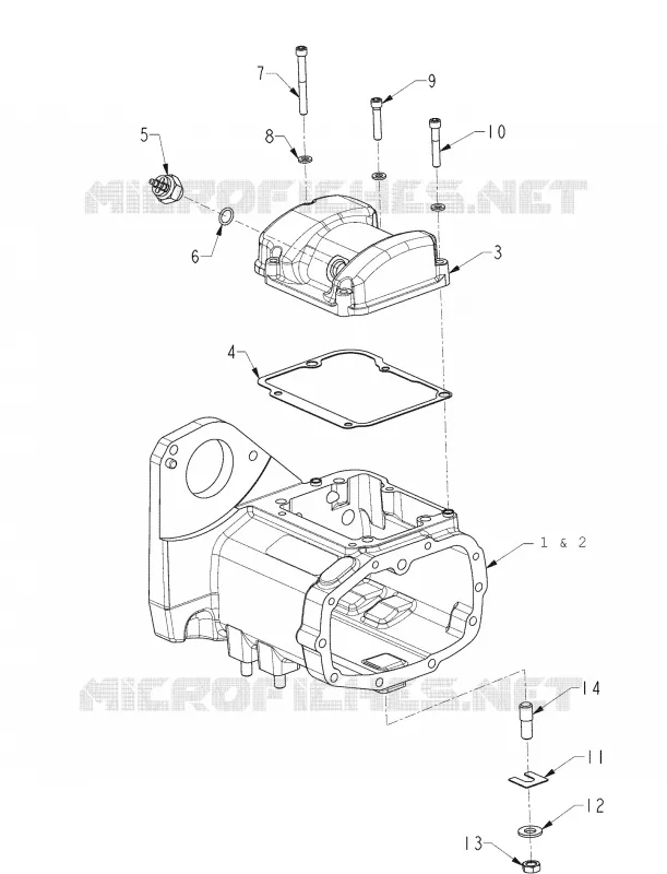 DRIVE TRAIN, TRANSMISSION HOUSING, TOP COVER - N131C/D/V ALL OPTIONS (INDIANTRANSHOUSING12CC)