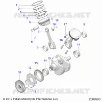 ENGINE, PISTON AND ALBERO MOTORE ASM.