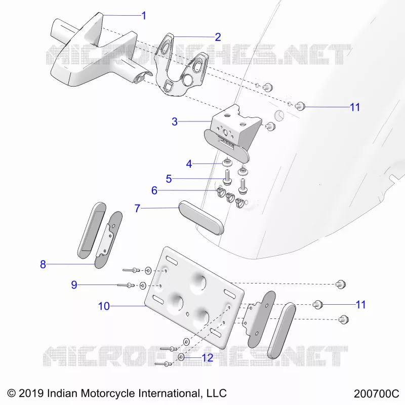 BODY, TAILLIGHT, LICENSE PLATE BRACKET