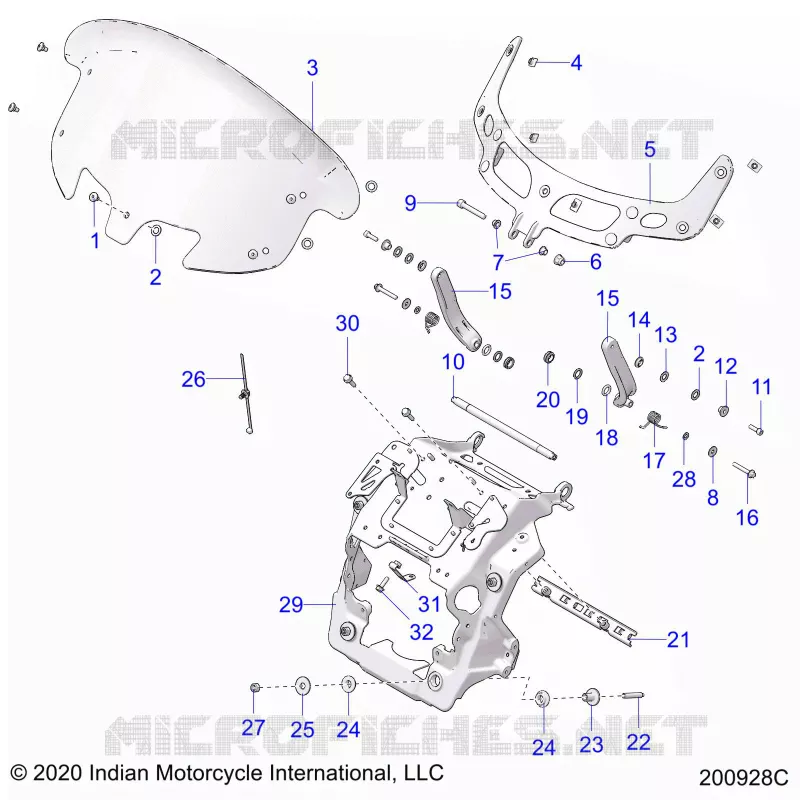 CARENATURA ASM, WINDSHIELD MOUNT