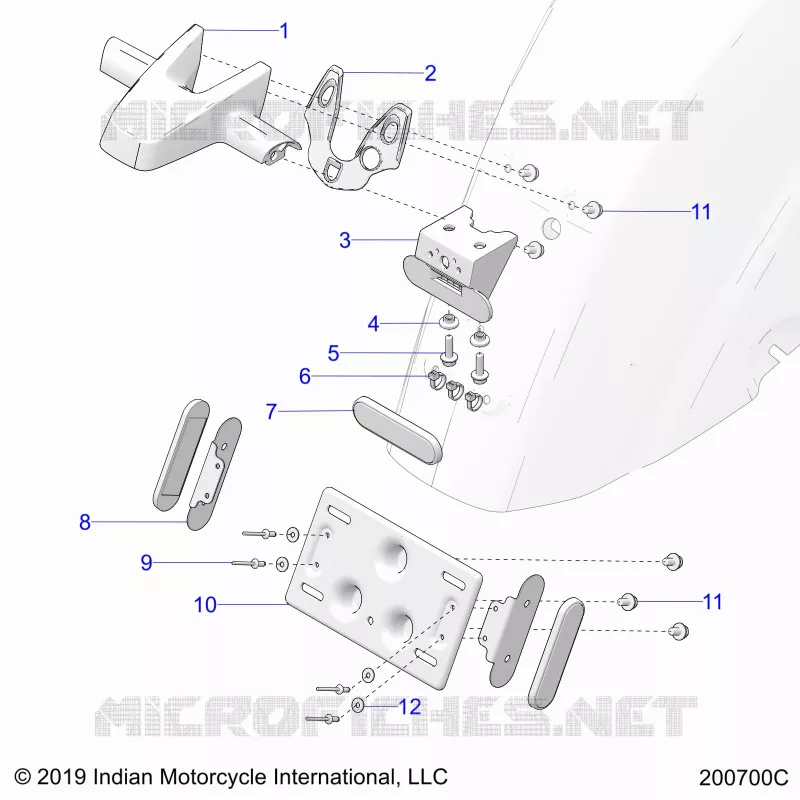 BODY, TAILLIGHT, LICENSE PLATE BRACKET
