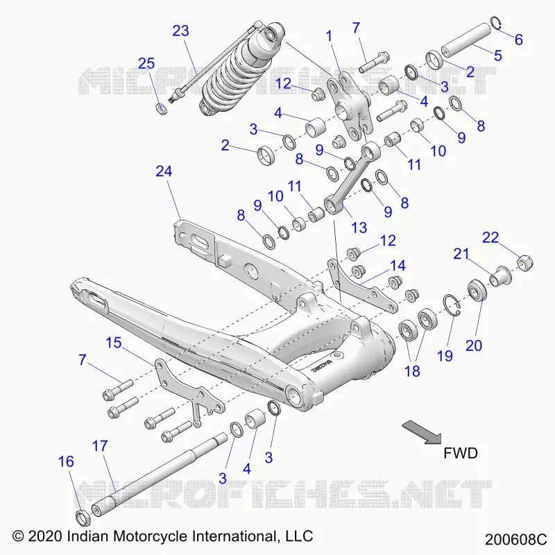 SOSPENSIONE POSTERIORE ASM., SWING ARM AND SHOCK