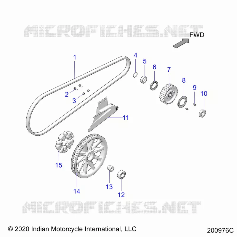 TRASMISSIONE, DRIVE SPROCKET, BELT AND GUARD